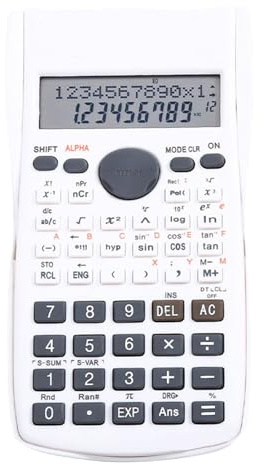 NOENNULL Vetenskaplig Miniräknare, 12 Siffror, 240 Funktioner, Multifunktionell Miniräknare med Stor Display och Skjutbar Inbunden (Vit)