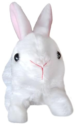 Realistic Interactive Bunny,Stuffed Bunny Plush Interactive Toy Figures - Electronic Pet Realistic Rabbit, Jumping, Twitching, and Shaking Ears