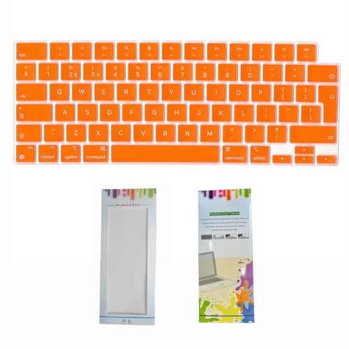Keyboard Cover,Orange,European Version Keyboard Cover, Dustproof And Waterproof, Suitable For All MacBook Models