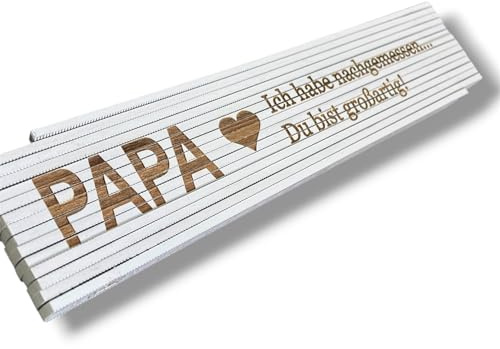 Zollstock 3m personalisiert Holz mit präziser Gravur, Vatertagsgeschenk für Papa Geschenk, Opa (Ich habe nachgemessen)