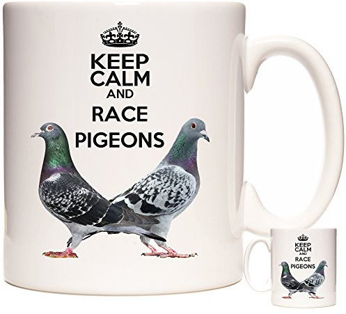 Pigeon Coffee Mug. Keep Calm and Race Pigeons. 11oz Ceramic Mug for Pigeon Fanciers. Pigeon Photo Mug.