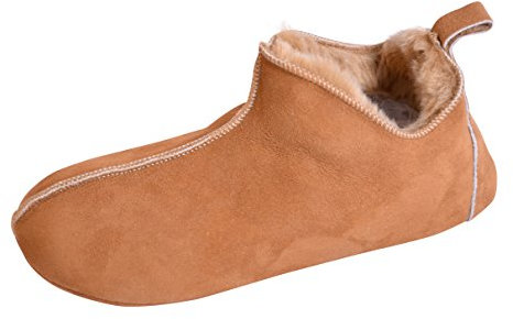 Naturasan Lammfell-Hausschuh für Damen und Herren, warm gefütterte Hüttenschuhe/Mokassin mit weicher Ledersohle, superleicht und bequem, Modell HS-07 (42)