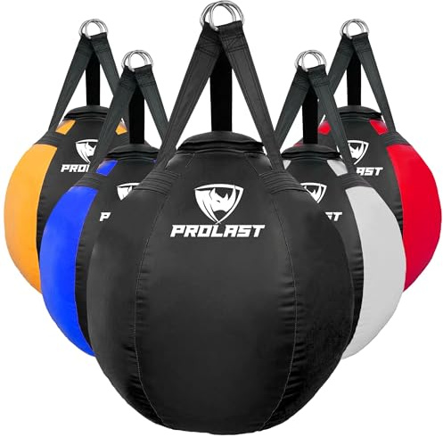 PROLAST Wrecking Ball Heavy Punching Bag for Adults, Hook and Uppercut, Body Snatcher, Boxing, MMA, Muay Thai Training Equipment, Filled, 65 lbs, Rhino Black