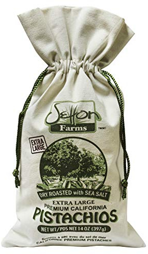 Setton Farms Premium California Pistachios Dry Roasted with Sea Salt Burlap Large Gift Bag| 14 Ounce