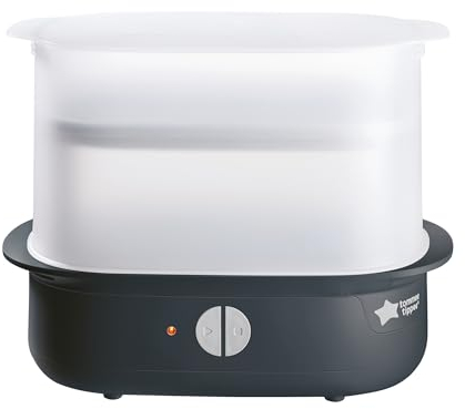 Tommee Tippee Supersteam Electric Steam Steriliser, Black, for Baby Bottles, Soothers and Feeding Accessories, Kills Viruses* and 99.9% of Harmful Bacteria, 5-Minute Sterilisation Cycle