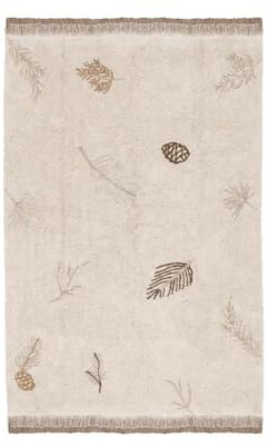 Lorena Canals - Alfombra Lavable Pine Forest - Natural, Marrón Tierra, Lino, Olivo, Gris Perla - 97% algodón 3% Otras Fibras. Base: Algodón Reciclado - 140x200cm
