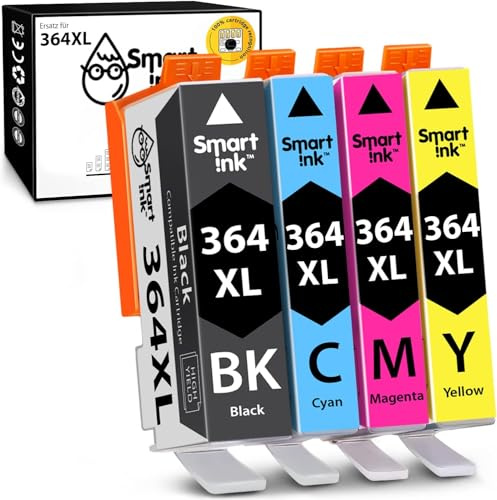Smart Ink Kompatible Druckerpatronen als Ersatz für HP 364 XL 364XL 4 Multipack (BK & C/M/Y) Patrone hoher Kapazität für HP Photosmart 5520 5510 5524 6520 5515 OfficeJet 4620 4622 DeskJet 3520