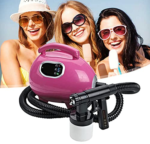 ZhiLianZhao Máquina Bronceado Aerosol Hogar, Máquina Aerógrafo Bronceado, con 3 Velocidades Ajustables, para Tono Piel Saludable, Uso Verano,Rosado
