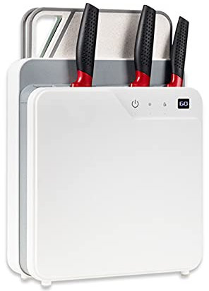 Ceppo Portacoltelli Universale, Supporto per Tagliere, sterilizzazione UV, asciugatura, porta utensili per posate, portacoltelli intelligente, scatola per la disinfezione del tagliere
