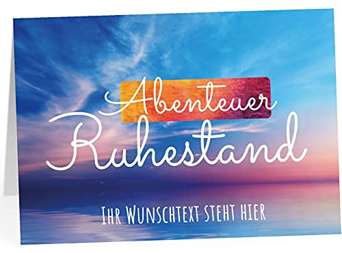 XXL Abschiedskarte PERSONALISIERT (A4) - Fotomotiv Ruhige See - große Klappkarte für Kollegen mit Umschlag zur Rente Ruhestand Pension Kündigung -