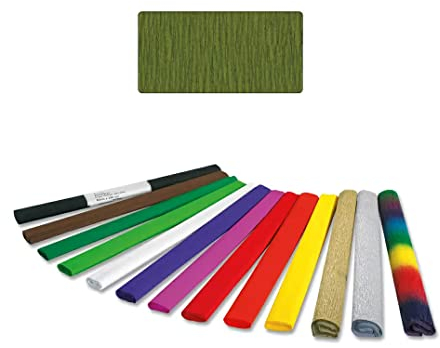 Krepp-Papier, 10 Rollen, 50x250 cm, Olivgrün