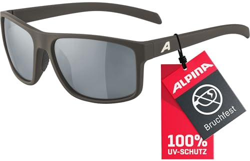 ALPINA NACAN I - Verspiegelte und Bruchsichere Sonnenbrille Mit 100% UV-Schutz Für Erwachsene, coffee-grey matt