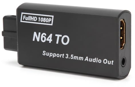 N64 zu HDMI Konverter 1080p, Videosignaladapter für N64 Spielekonsole, Unterstützt PAL NTSC mit 3,5 mm Schnittstelle, Anzeige auf HD TV Monitor