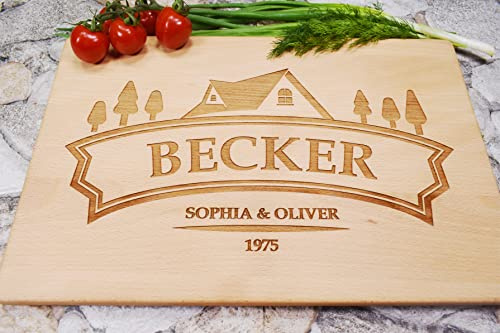 Planche à Découper en Bois Gravée et Personnalisée - Inauguration | Cadeau pour papa | Cadeau personnalisé | Planche à Pain | Cadeau Femme | Cadeau de mariage | Planche Bois par Algis Crafts