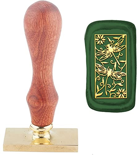 craspire Libelle Wachssiegelstempel Sonnenblume Siegellackstempel Rebe Retro Vintage Abnehmbarer Messingstempelkopf Mit Holzgriff Für Hochzeitseinladungen Karten Geschenkverpackung