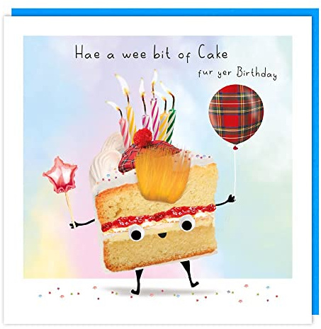 Tracks Publishing General Male Funny Birthday Card for Boys - Scottish Birthday Cake with 3D Embellishments - Handfinished & Eco-Friendly - Made in the UK