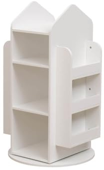 Home Deluxe - Kinderregal Juna - ca. 60 x 60 x 105,3 cm, Farbe: Weiß, 360° drehbar I Spielzeugregal Kinderbücherregal Kinderzimmerregal