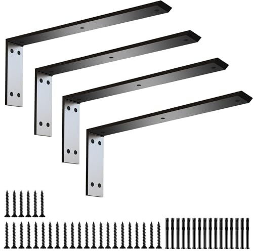 Premium Heavy Duty Countertop Brackets 20 inch 4 Pack (2/5 Thick),Granite Countertop Support 20 x 8 x 2 1/2,Shelf L Bracket Metal Corbels Suitable for Quartz,Wood,Concrete and Laminate Countertops