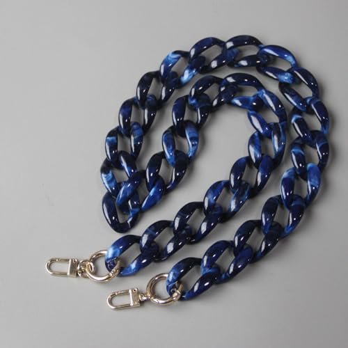 Whakano Bunt Taschenkette aus Acryl Ersatzkette für Handtaschen mit Karabinerhake,Taschen Ketten Abnehmbare,für Damen Handtaschen Taschengriff Tasche Handtasche Clutch Geldbörse Zubehör,Blau,85cm