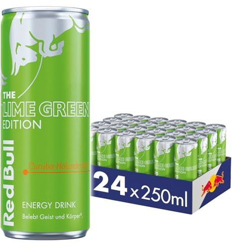 Red Bull Energy Drink Lime Green Edition - Curuba-Holunderblüte, 24 x 250ml, Dosen Getränke 24er Palette, OHNE PFAND