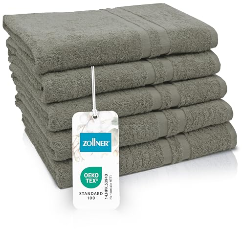 ZOLLNER Set de Toallas de Ducha 100% algodón, 70x140 cm, marrón.