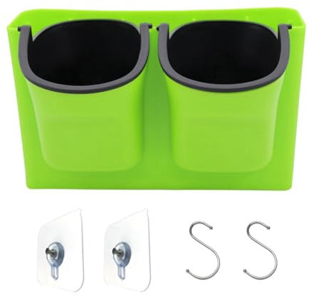 KEALBAUS 1 Pezzo di Vaso Appeso A Muro Verde per Piante e Fiori in Plastica con Ganci, per Giardino Domestico, e Parete della Cucina