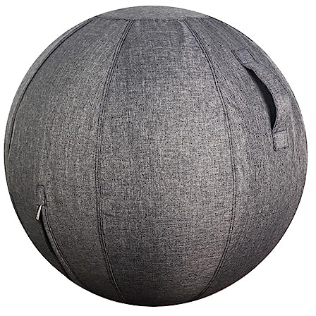 NeaxgeandX Yoga-Ball-Abdeckung, langlebig, für Sitzbälle, Stuhl, Büro, Balance-Ball-Abdeckung, Grau, 55 cm, Dunkelgrau