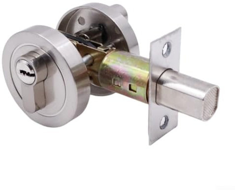 Hasaller Invisible Door Lock Concealed Security Auxiliary Lock Zinc Alloy Invisible Door Locks Concealed Latch Lock Indoor Auxiliary Lock with Key for Indoor Doors Home Hotel Office(Brushed color)