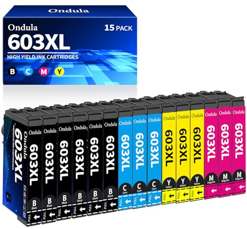 Ondula 603XL Druckerpatronen für Epson 603 XL Tintenpatronen Kompatibel mit Epson Expression Home XP 4100 XP-2150 WF-2850 XP-2100 XP-2105 XP-3100 XP-3105 XP-4155 Workforce WF-2810 WF-2830 WF-2835