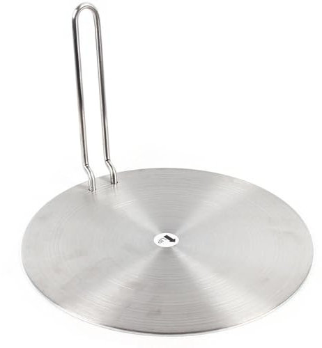 CHIMHOON Piastra adattatore universale in acciaio inox, per fornelli a induzione, con manico rimovibile, 24 cm, adattatore a induzione, adatto per diverse pentole e pentole