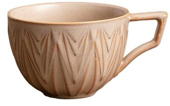 Taza de café japonesa de 250 ml, color sólido japonés, retro, creativo, de cerámica gruesa, simple y delicada, taza beige