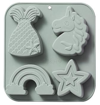 Kalttoy 4 Cavity 3D Unicorns Kitchen Baking Mold Silicone Cake Decorating Tools Fondant Chocolate Mould Biscuits Silicone Mold