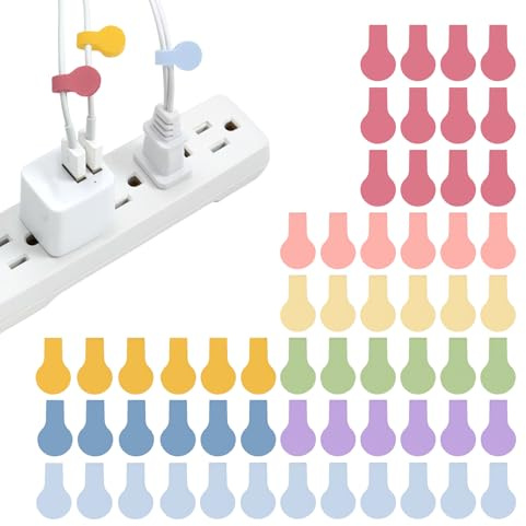 Wrap-It Storage Cable Labels - Mini, Macaron (60 Pack) - Colorful Charger & Wire Labeler for Cord Organization