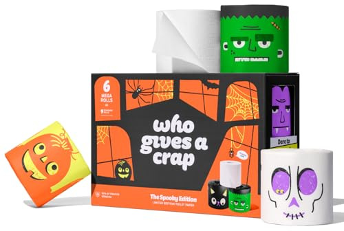 Who Gives A Crap – Limited Edition Halloween Toilet Roll, 100% Bamboo Toilet Paper, Box of 6 Mega Rolls (3-Ply, 270 Sheets) - Soft, Strong, Biodegradable & Plastic-Free