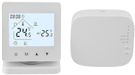 EpheyFIF Termostato inalámbrico inteligente WIFI para calefacción de agua, termostato de caldera montado en la pared, controlador de temperatura, receptor blanco