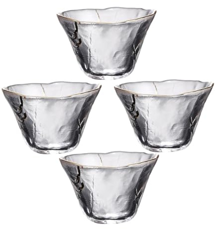 VILLCASE 4 pièces Verres à Sake Japonais Verre Épais et Résistant Chaleur Tasses à Thé Multifonctions Service pour Maison et Fête