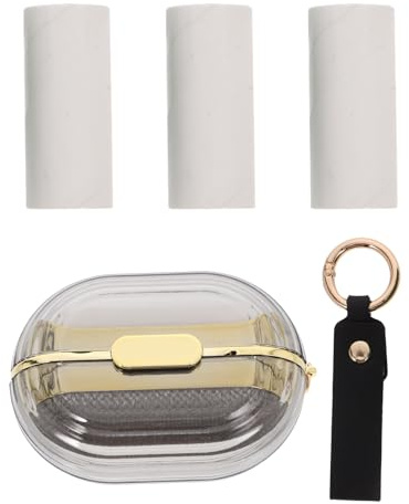 ORFOFE Mini Rullo Antipelucchi Riutilizzabile da Viaggio con 4 Pezzi, Portatile con Custodia e Impugnatura Antiscivolo, per Vestiti e Superfici, Rimozione Peli Animali Domestici