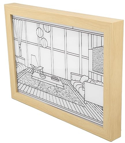 ZAWELIYO LED-Deko-Lichtmalerei, Moderner Japanischer Anime-Stil, USB-betrieben, für Schlafzimmer, Wohnzimmer, Büro, Wanddekoration (Kleine Größe 1,46 x 9,06 Zoll)