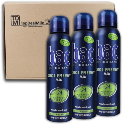 TopDealMile- Förvaringspaket – för deodorant av bac deodorantspray Energy for Men 3 x 150 ml