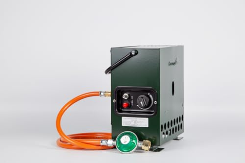 Gazcamp Heatbox 2000 grün 50 mbar Set *Tasche grün/Regler * Zeltheizung Campingheizung Anglerheizung Jadgheizung