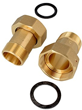 JS Wasserzähler Verschraubungen 2 Zoll Überwurfmutter x 1 1/2 Zoll AG - 2-er Set