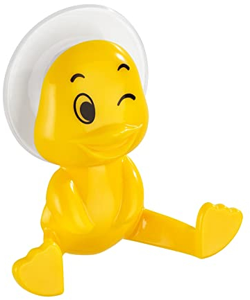 WENKO Crochet à Ventouse Canard Jaune - Crochet Mural, patère pour vêtements, Plastique (ABS), 9.5 x 9.5 x 4 cm, Jaune