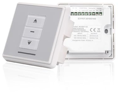 AC227-13 Single Radio Receiver – Wall Mounted Switch for Roller Shutters, Motorized Shades, Blinds Motor