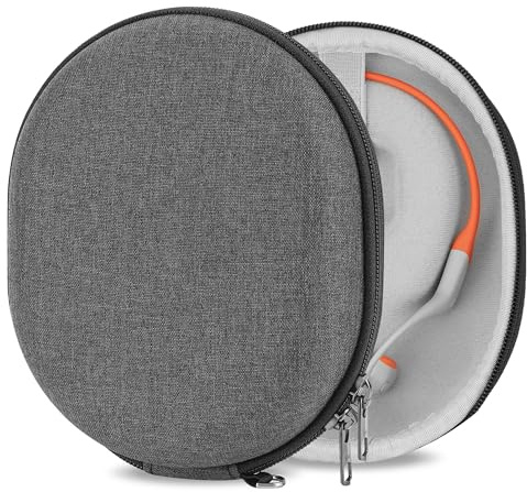 Geekria éétui Rigide pour Casque AfterShokz Xtrainerz, Aeropex, Air Wireless Bone Conduction,étui Housse de Transport, Coque de Protection de Voyage (Gris Oscuro)