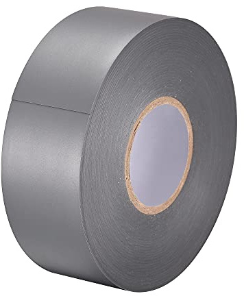 sourcing map Aislante Cinta 35mm Ancho 26M Largo 0,26mm Grueso PVC Eléctrica Cinta Gris