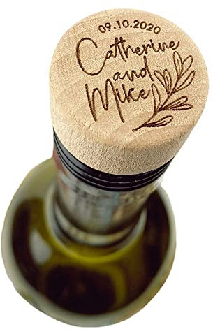 jinfu Weinflaschenverschluss aus Holz, personalisierbar, 2,8 x 3 x 1,8 cm, graviert, für Hochzeit, Party-Logo, Dekoration, Gastgeschenk, personalisierte Weinetiketten für Flaschen, Hochzeit (Ihr