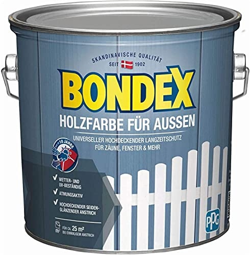 Bondex Holzfarbe für Außen 7,5l (inkl. Nordje Flächenstreicher) (Weiß)