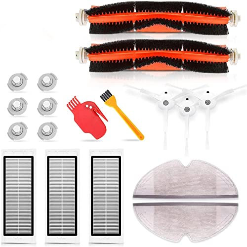 CoolGadget Ersatzteile Bürstenset Filterset für Xiaomi Roborock S5 S6 S50 S55 S60 T4 [Filter, Bürste, Seitenbürste, Bodenbürste] Wartungskit Bürstenkit