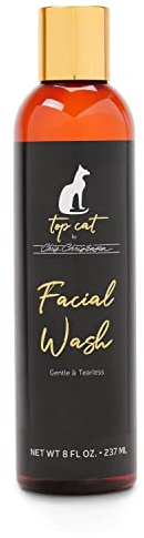 Chris Christensen Top Cat Facial Wash Shampoo for Cats, Groom Like a Professional, Gentle & Tearless, Sulfate & Soap Free, 8 oz