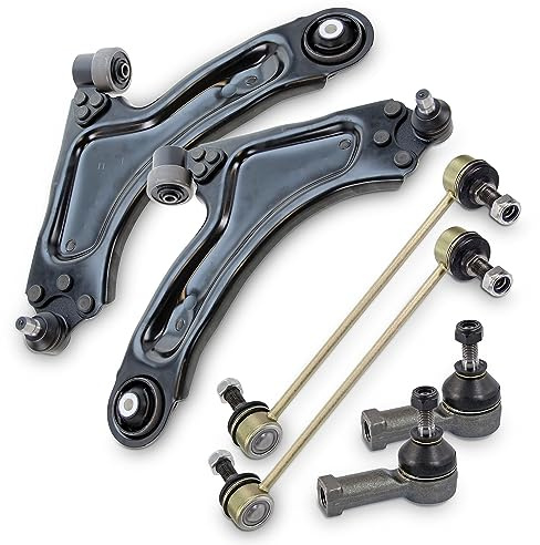 ATEC Germany 2x Brazo de control del eje delantero inferior izquierda y derecha, 2x barra de acoplamiento delantero, 2x extremo de la barra de acoplamiento, compatible con OPEL MERIVA A (X03)